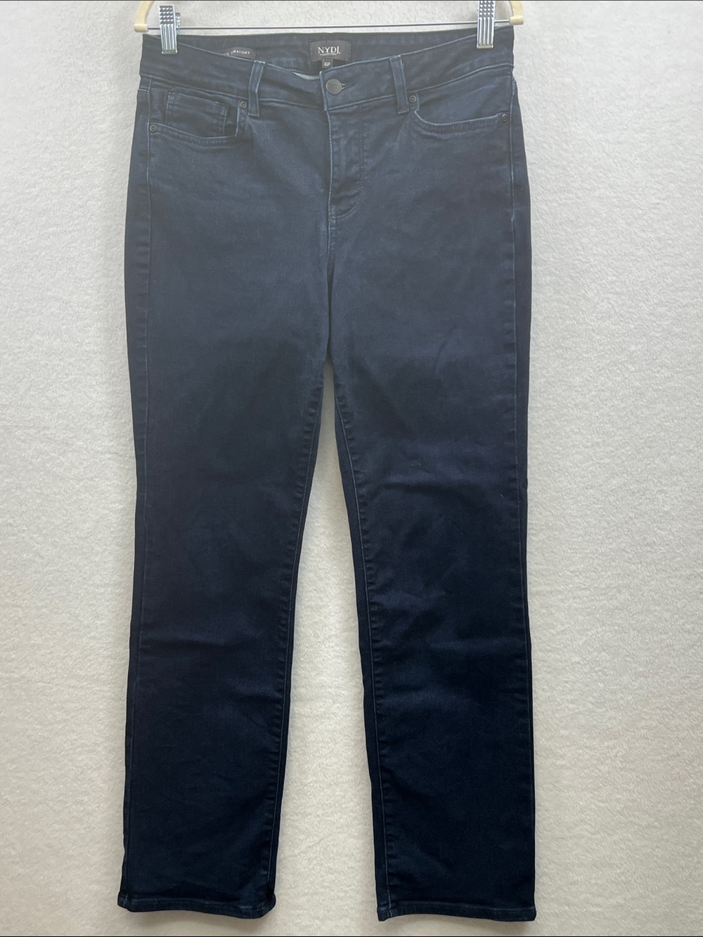 NYDJ Women’s Straight Leg Jeans in Dark Blue Wash Sz 10P Very Good Condition